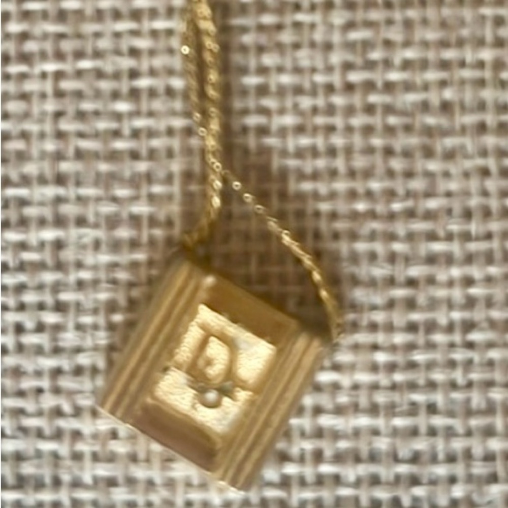 Christian Dior Logo Gold Tone Pendant Authentic